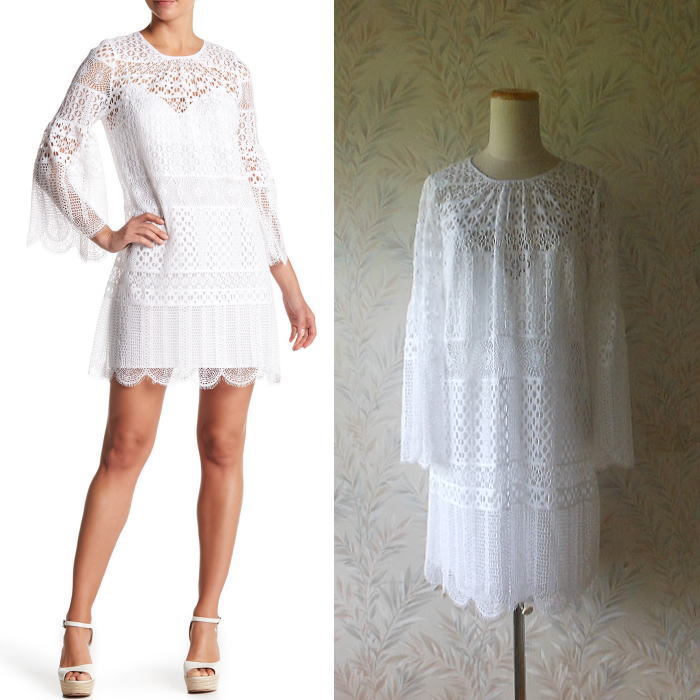 新品?送料込み?BCBG?幾何學(xué)柄スモックレースドレス$298/USサイズXXS(日本サイズ7號(hào)～9號(hào)相當(dāng)）