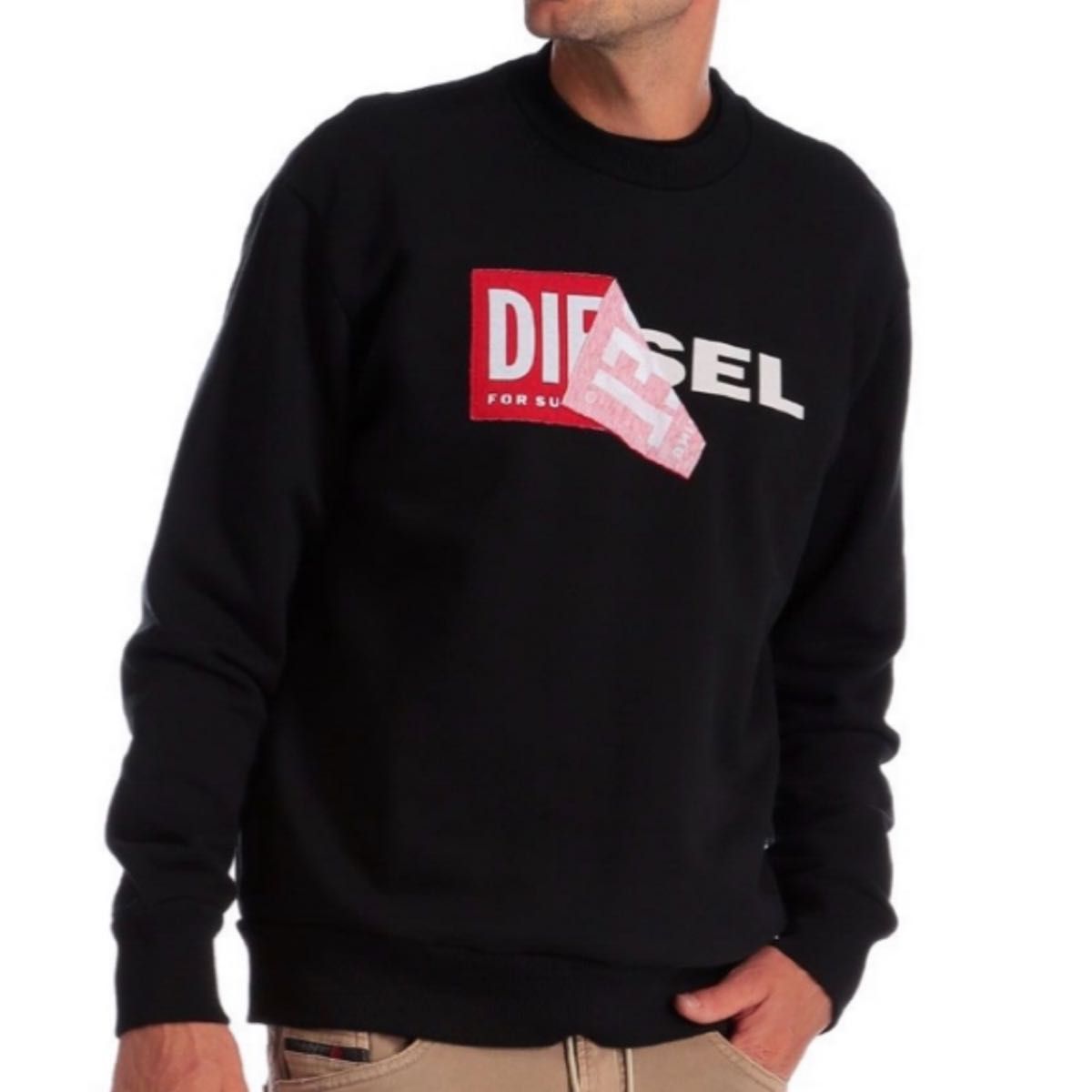 新品】DIESEL ディーゼル/剥がれロゴ スウェット トレーナー 新品】DIESEL ディーゼル/剥がれロゴ スウェット トレーナー