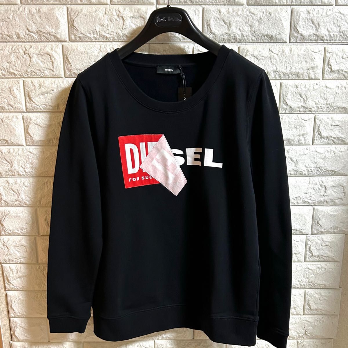 新品】DIESEL ディーゼル/剥がれロゴ スウェット トレーナー 新品】DIESEL ディーゼル/剥がれロゴ スウェット トレーナー
