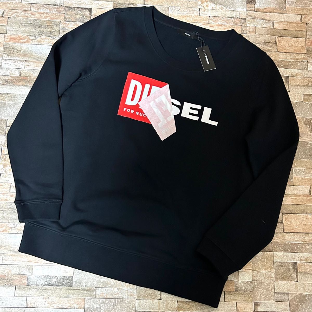 新品】DIESEL ディーゼル/剥がれロゴ スウェット トレーナー 新品】DIESEL ディーゼル/剥がれロゴ スウェット トレーナー