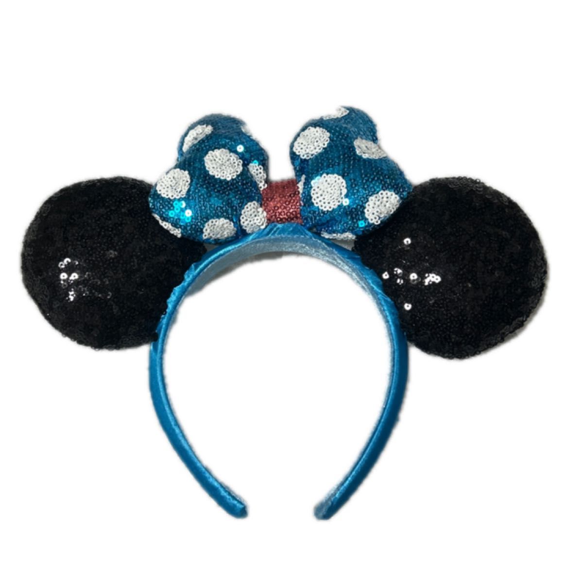 ディズニーカチューシャ ミニーマウス カチューシャ 青 白