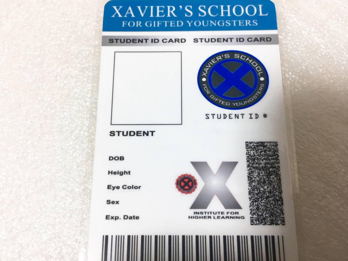 ☆ アメリカ 人気 ヒーロー系 映画 ドラマ グッズ X-Men エックスメン XAVIER'S SCHOOL 学生証 IDカード ブランク（未記入）タイプ ☆_画像3