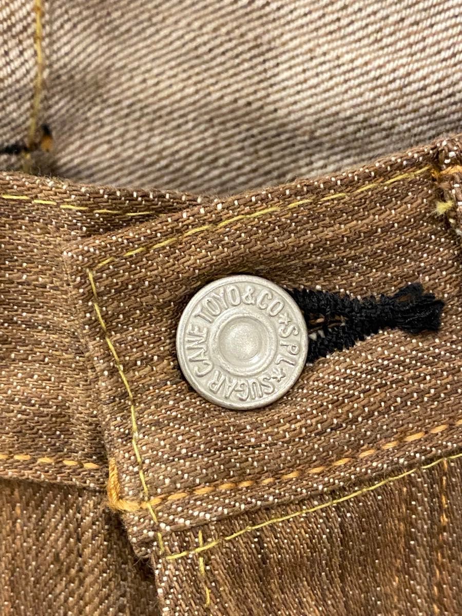 新品】シュガーケーン 285 ブラウン デニム ジーンズ W30 L34 新品】シュガーケーン 285 ブラウン デニム ジーンズ W30 L34