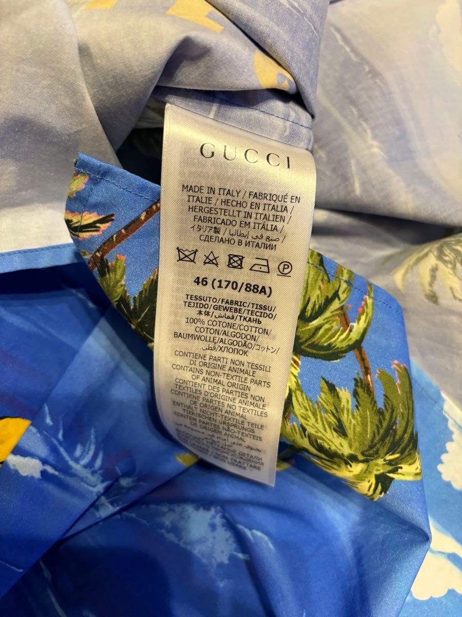 GUCCI グッチ アロハシャツ ハワイアンプリント サイズ46 新品未 GUCCI グッチ アロハシャツ ハワイアンプリント サイズ46 新品未