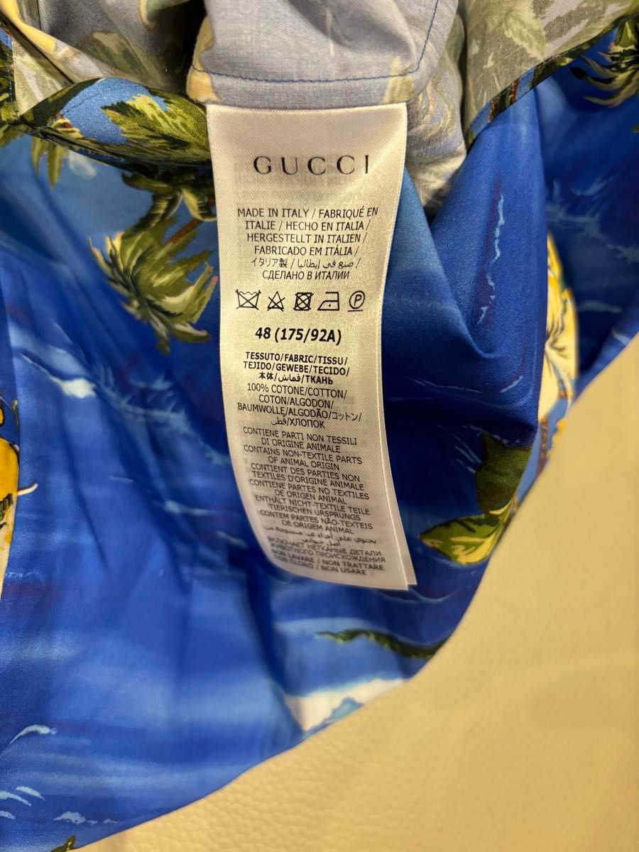 GUCCI グッチ アロハシャツ ハワイアンプリント サイズ48 新品未 GUCCI グッチ アロハシャツ ハワイアンプリント サイズ48 新品未