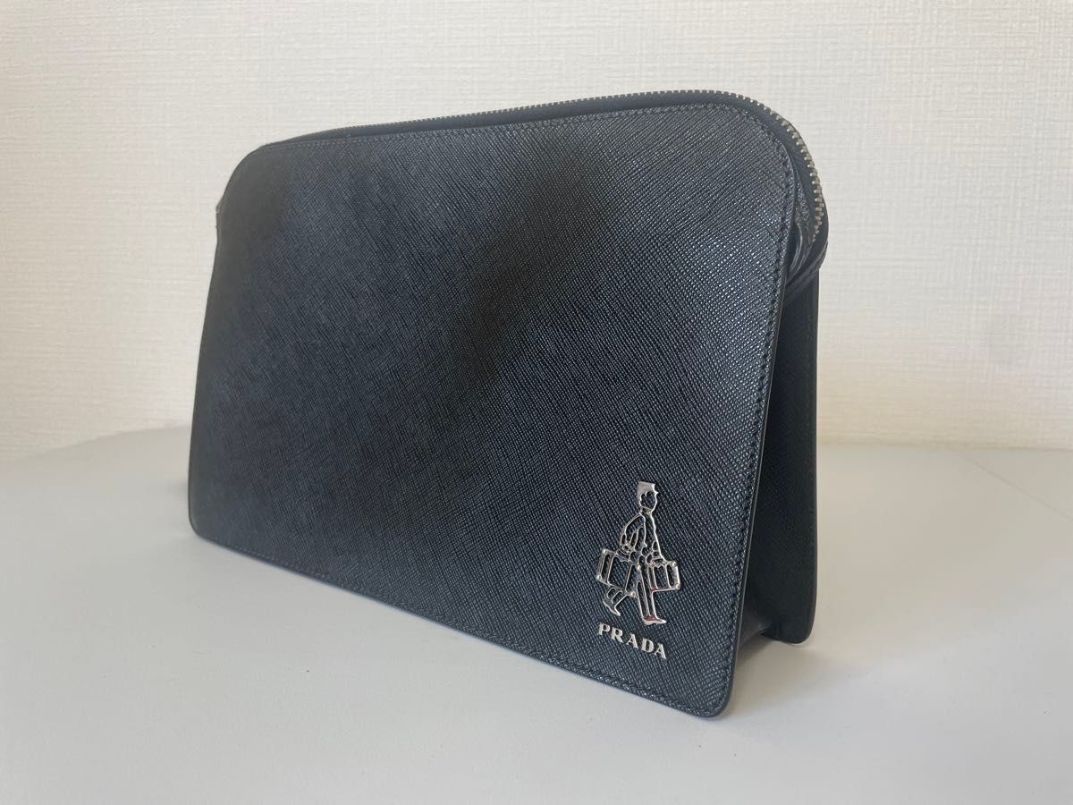 【美品】プラダ サフィアーノレザー ウォレット クラッチバッグ 訳あり プラダ / PRADA ポーター セカンドバッグ クラッチバッグ