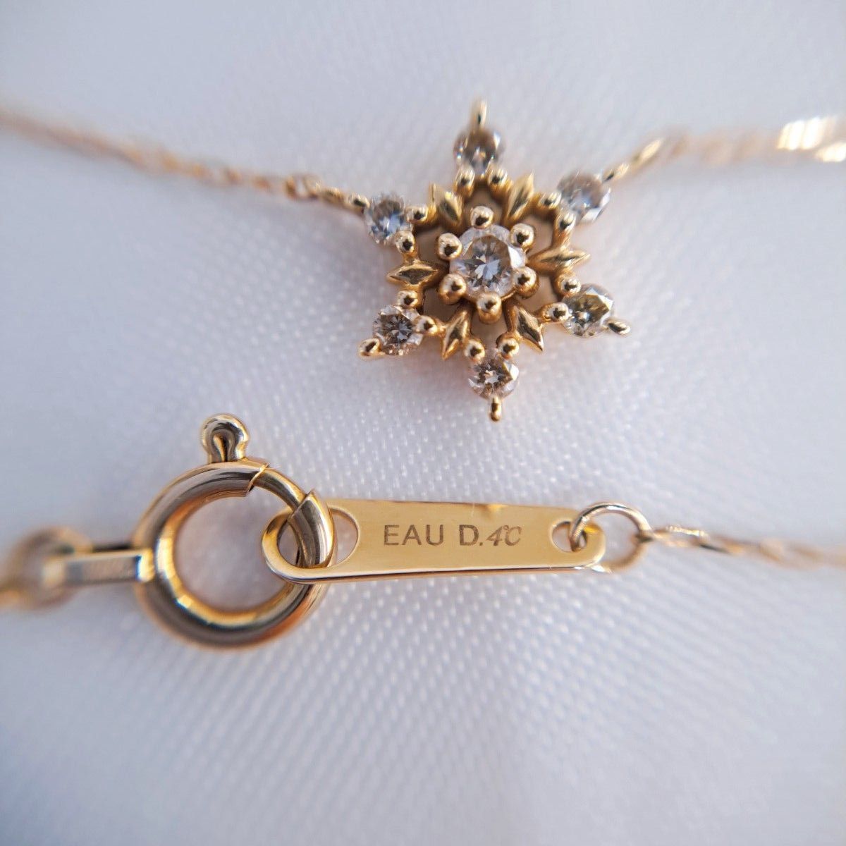 EAU DOUCE 4℃ オデュースヨンドシー K10 ダイヤ ネックレス 雪景 EAU DOUCE 4℃ オデュースヨンドシー K10 ダイヤ ネックレス 雪景