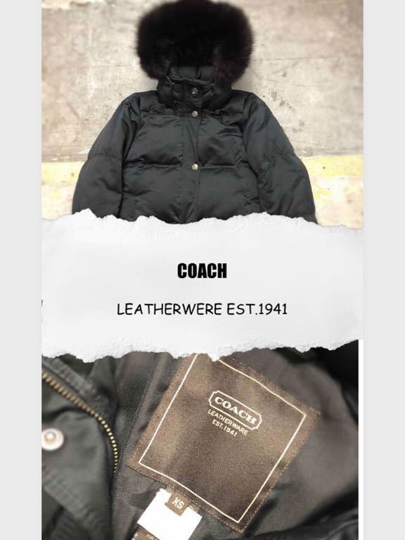 COACH Real fur down jacket black xs