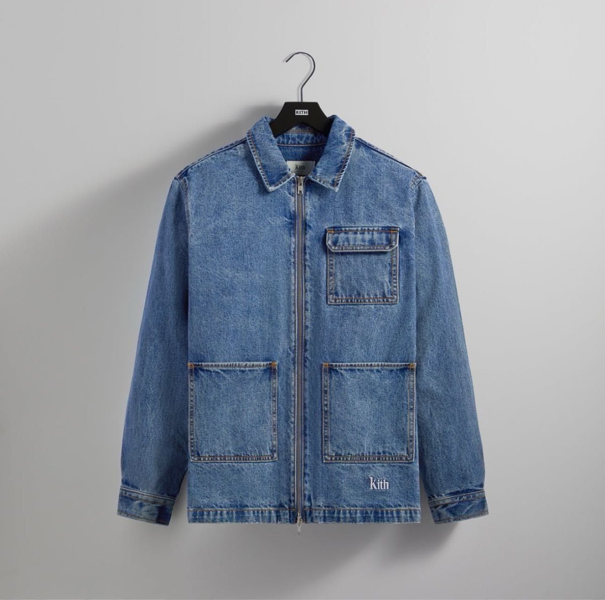 美品】kith Spring 1 2022 denim zip jacket デニムジャケット 美品】kith Spring 1 2022 denim zip jacket デニムジャケット