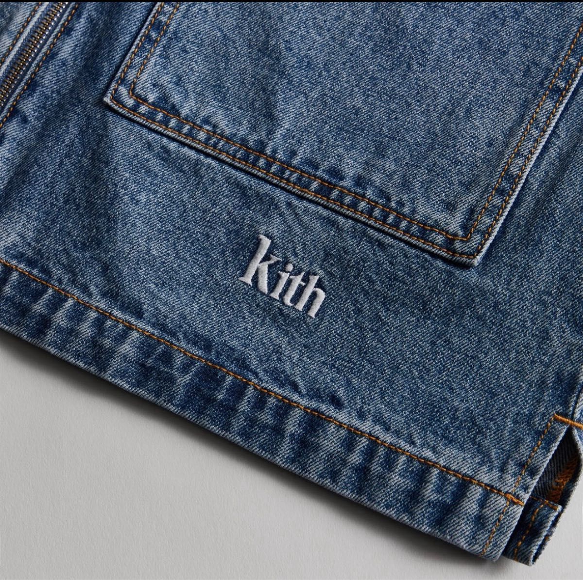 美品】kith Spring 1 2022 denim zip jacket デニムジャケット 美品】kith Spring 1 2022 denim zip jacket デニムジャケット