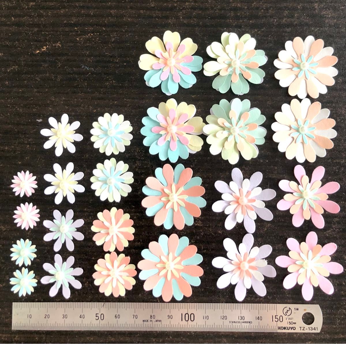 04 花芯パール付き デコレーション素材 スクラップブッキング 04 花芯パール付き デコレーション素材 スクラップブッキング