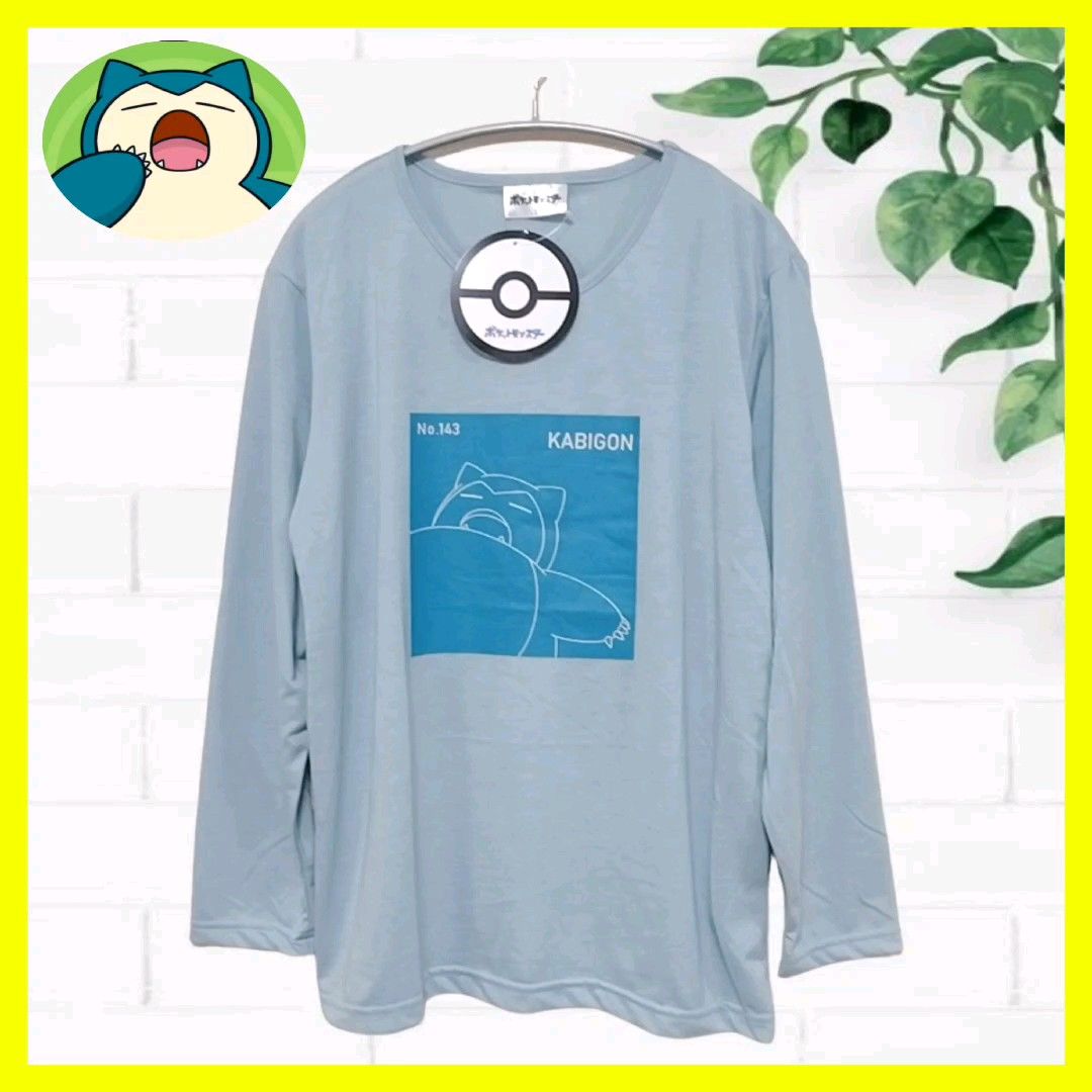 【新品】Pokemon ポケモン カビゴン 長袖 Tシャツ L アニメ キャラクター
