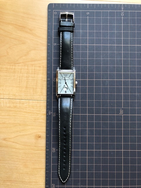  beautiful goods degree accessory attaching EMPORIO ARMANI Emporio Armani smoseko silver color original leather belt AR-0129 quarts men's wristwatch 