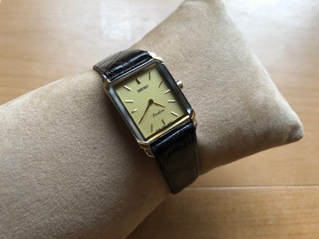  superior article rare Vintage SEIKO Seiko Exceline Exceline combination color original belt 7320-6570 quarts lady's wristwatch 