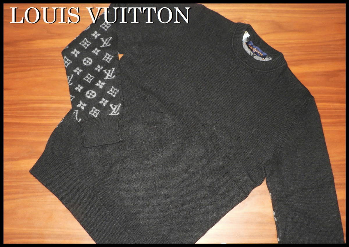 LOUIS VUITTON カシミヤ ニットセーター ルイヴィトン 国内正規品 黒 グレー モノグラム S ダミエ ブラック ジャケット メンズ 美品  バッグ
