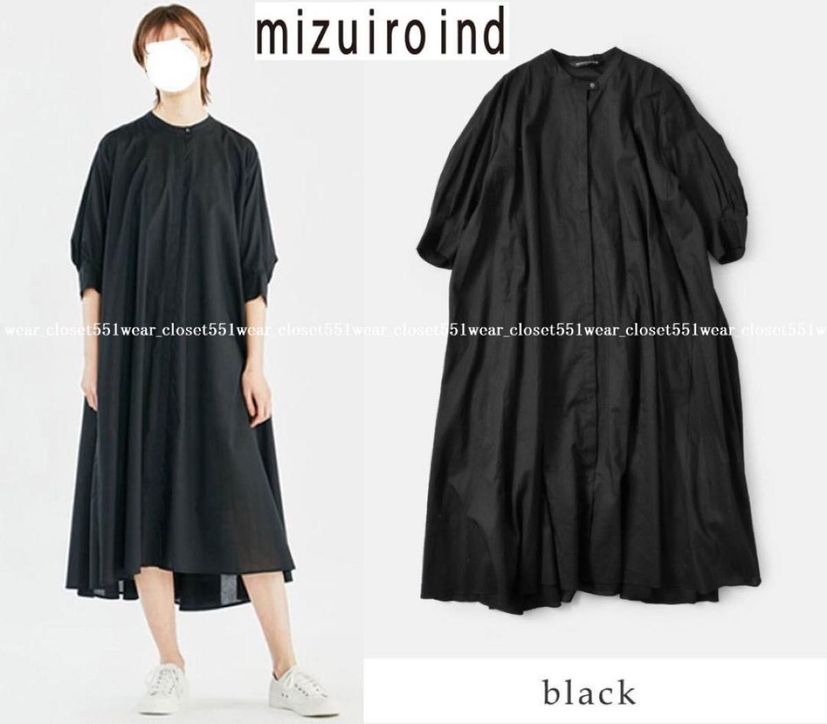 2019 美品mizuiro indミズイロインド コットン スタンドカラー 2019 美品mizuiro indミズイロインド コットン スタンドカラー