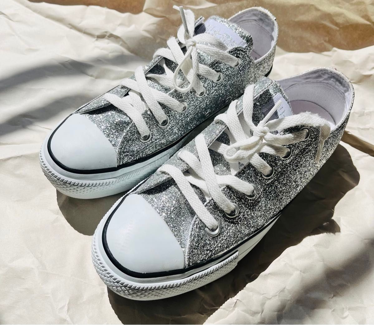 CONVERSE オールスター ローカット スニーカー シルバー ラメ CONVERSE オールスター ローカット スニーカー シルバー ラメ