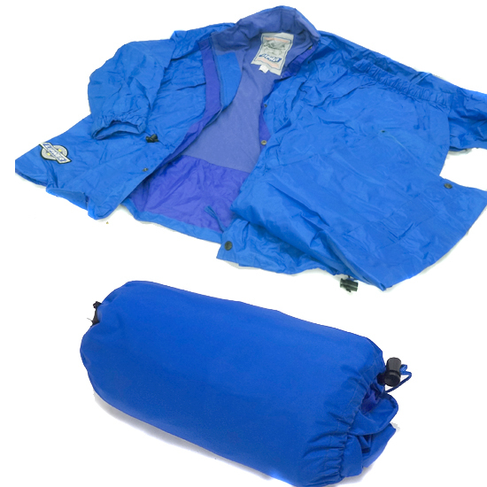 ◎ロゴス リプナー 3シーズン 防水防寒スーツ レインウェア LL 上下セット 青×紫 ナイロン 撥水/フード付ジャンパー パンツ LOGOS LIPNER _画像1