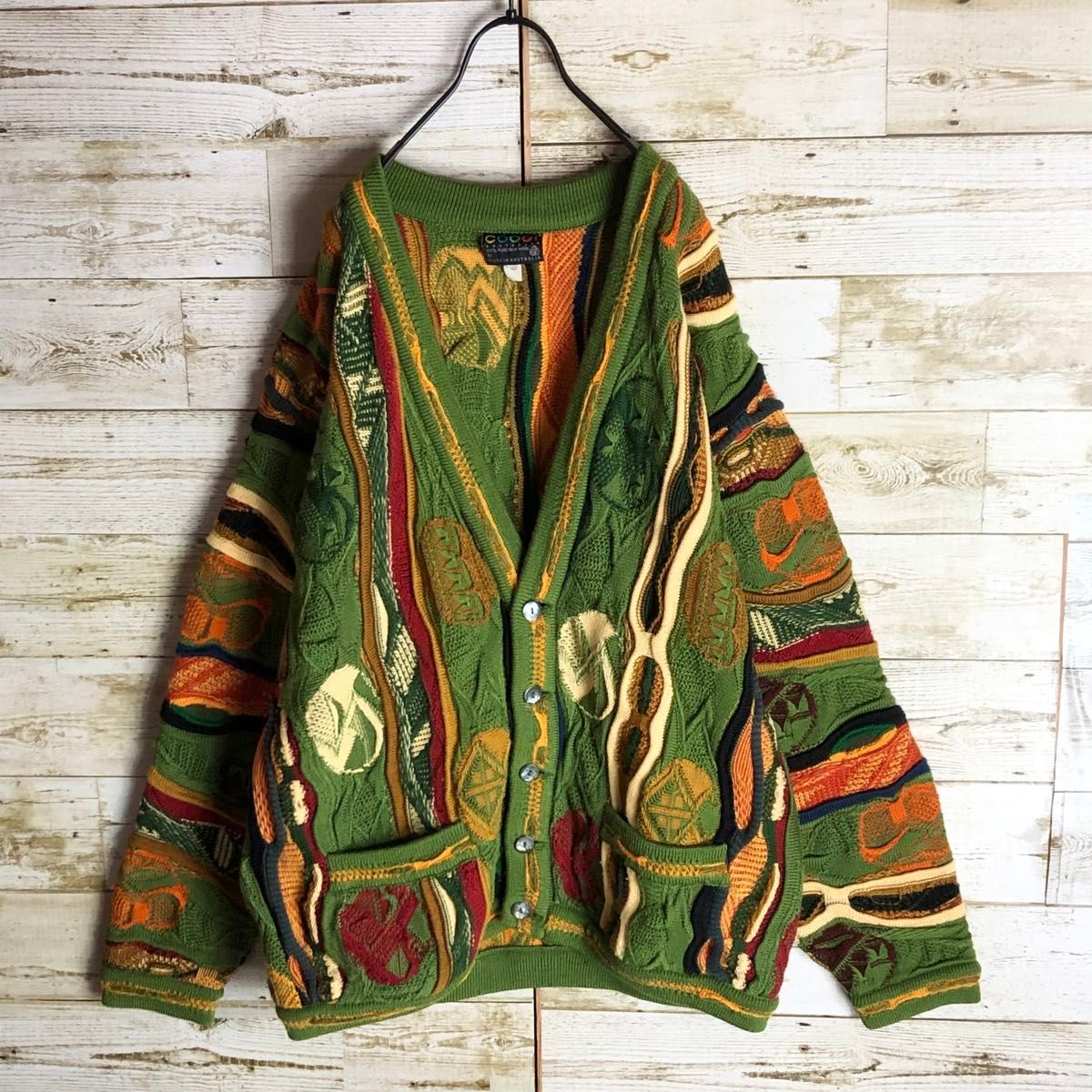 coogi クージー 立体 編込み 3Dニット マルチカラー総柄 ウール coogi クージー 立体 編込み 3Dニット マルチカラー総柄 ウール