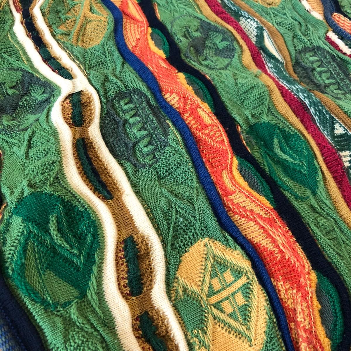 coogi クージー 立体 編込み 3Dニット マルチカラー総柄 ウール coogi クージー 立体 編込み 3Dニット マルチカラー総柄 ウール