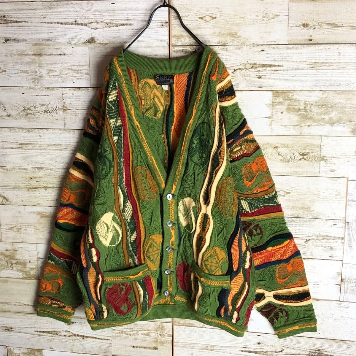 coogi クージー 立体 編込み 3Dニット マルチカラー総柄 ウール coogi クージー 立体 編込み 3Dニット マルチカラー総柄 ウール