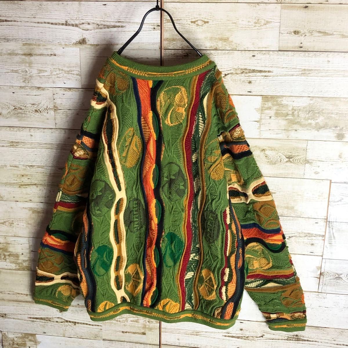 coogi クージー 立体 編込み 3Dニット マルチカラー総柄 ウール coogi クージー 立体 編込み 3Dニット マルチカラー総柄 ウール