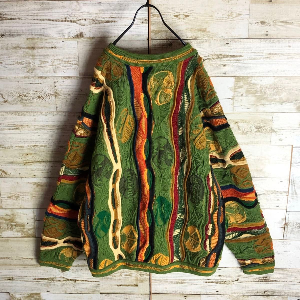 coogi クージー 立体 編込み 3Dニット マルチカラー総柄 ウール coogi クージー 立体 編込み 3Dニット マルチカラー総柄 ウール
