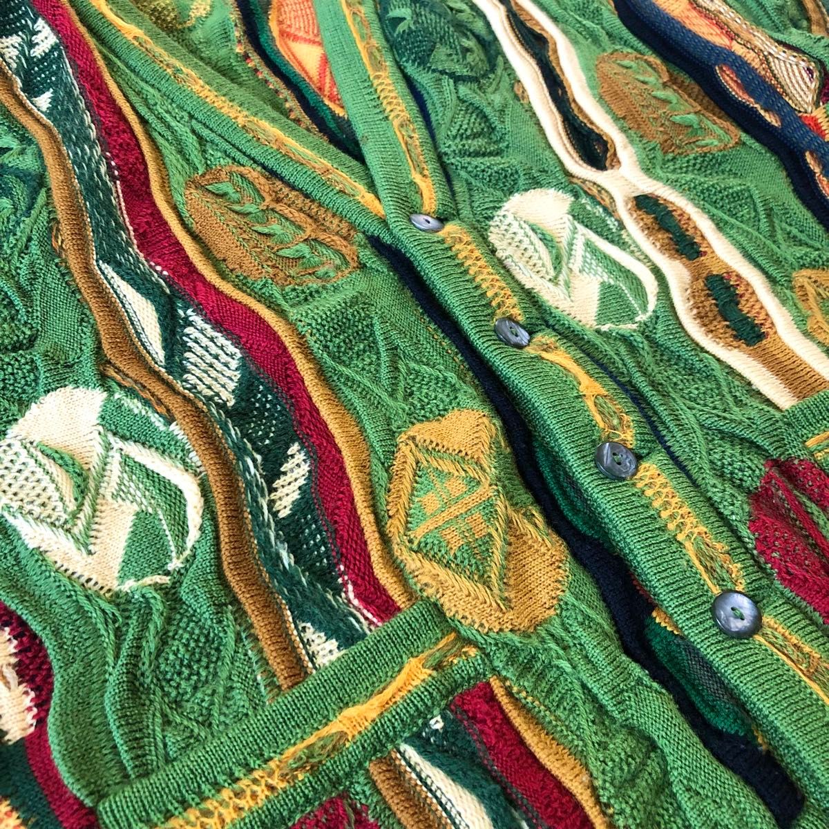 coogi クージー 立体 編込み 3Dニット マルチカラー総柄 ウール coogi クージー 立体 編込み 3Dニット マルチカラー総柄 ウール