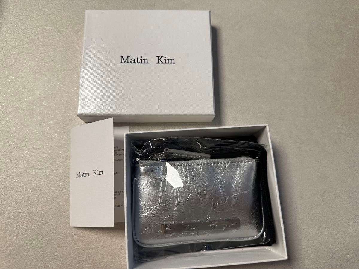 Matin kim マーティンキム レザー コイン ウォレット シルバー Matin kim マーティンキム レザー コイン ウォレット シルバー