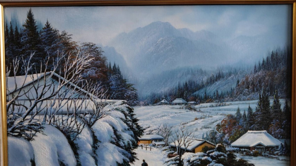 ☆人見友紀 伝説の逃亡画家 油彩画 油絵 「雪の散歩道」10号 ☆人見友紀 伝説の逃亡画家 油彩画 油絵 「雪の散歩道」10号