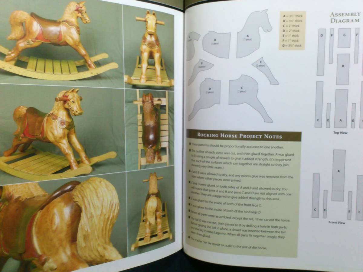  foreign book [The Complete Book of Woodcarving].. paper tree carving wooden horse sculpture wooden antique 