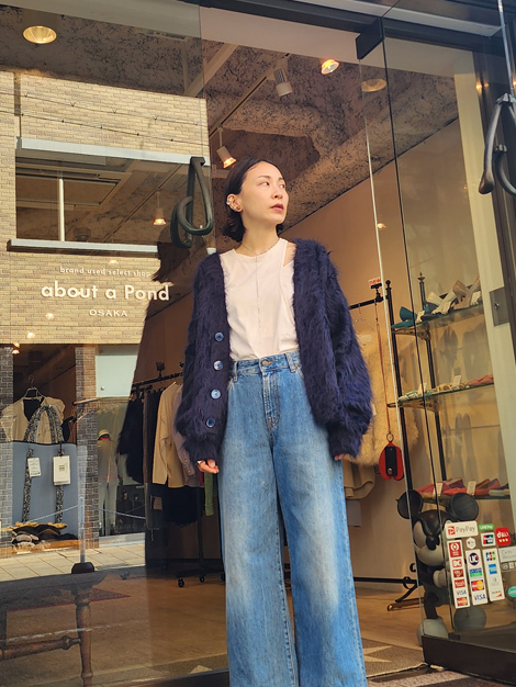 BLAMINK ブラミンク 定番 7GカシミヤファーVネックカーディガン BLAMINK ブラミンク 定番 7GカシミヤファーVネックカーディガン
