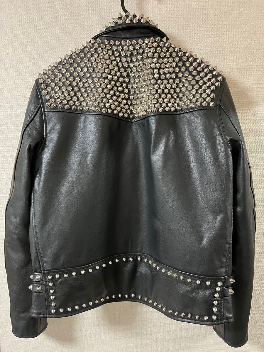 鋲ジャン 新品 Horn Works 本革 UKダブルライダースジャケット 鋲ジャン 新品 Horn Works 本革 UKダブルライダースジャケット