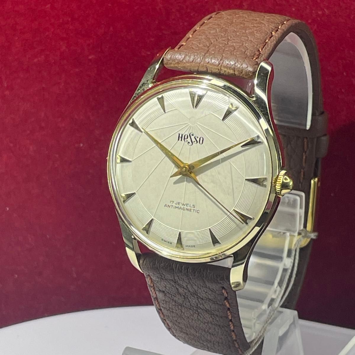 希少デッドストック 60s HESSO ボンベイラグ スイス製 腕時計 