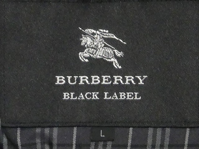 即決★BURBERRY BLACK LABEL★メンズL 廃版 トレンチコート バーバリーブラックレーベル 黒 ブラック 三陽商会正規 ベルト