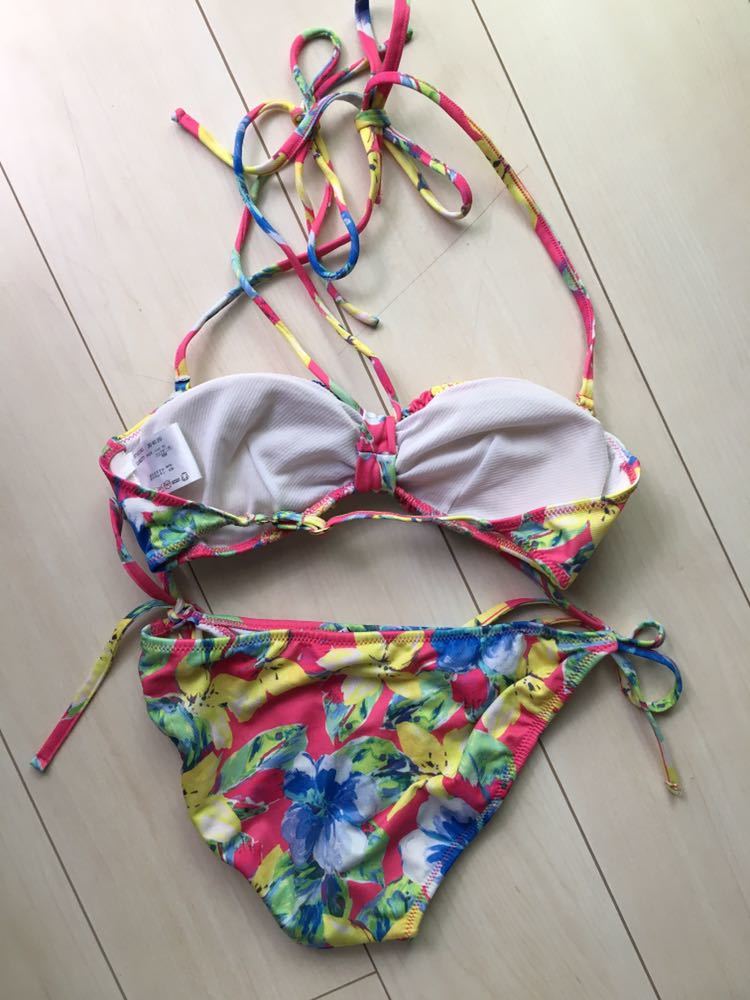  Lip Service floral print flower bikini swimsuit band usho King pink 