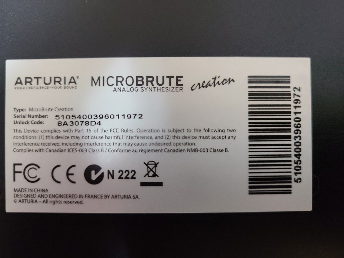ARTURIA MICROBRUTE creation (数量限定モデル)|Yahoo!フリマ ARTURIA MICROBRUTE creation (数量限定モデル)|Yahoo!フリマ