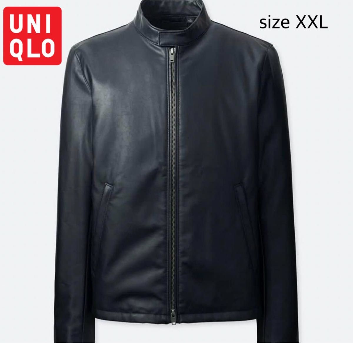 美品】UNIQLO シングルライダース フェイクレザー ジャケット 美品】UNIQLO シングルライダース フェイクレザー ジャケット