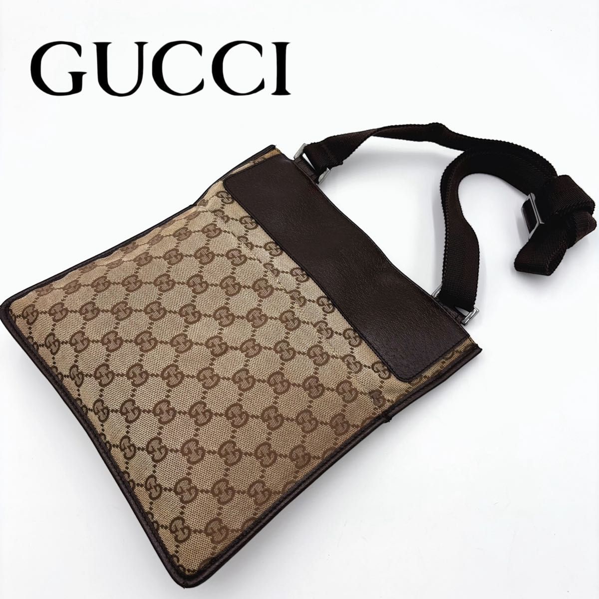 GUCCI グッチ GG キャンバス×レザー ショルダーバッグ GUCCI グッチ GG キャンバス×レザー ショルダーバッグ
