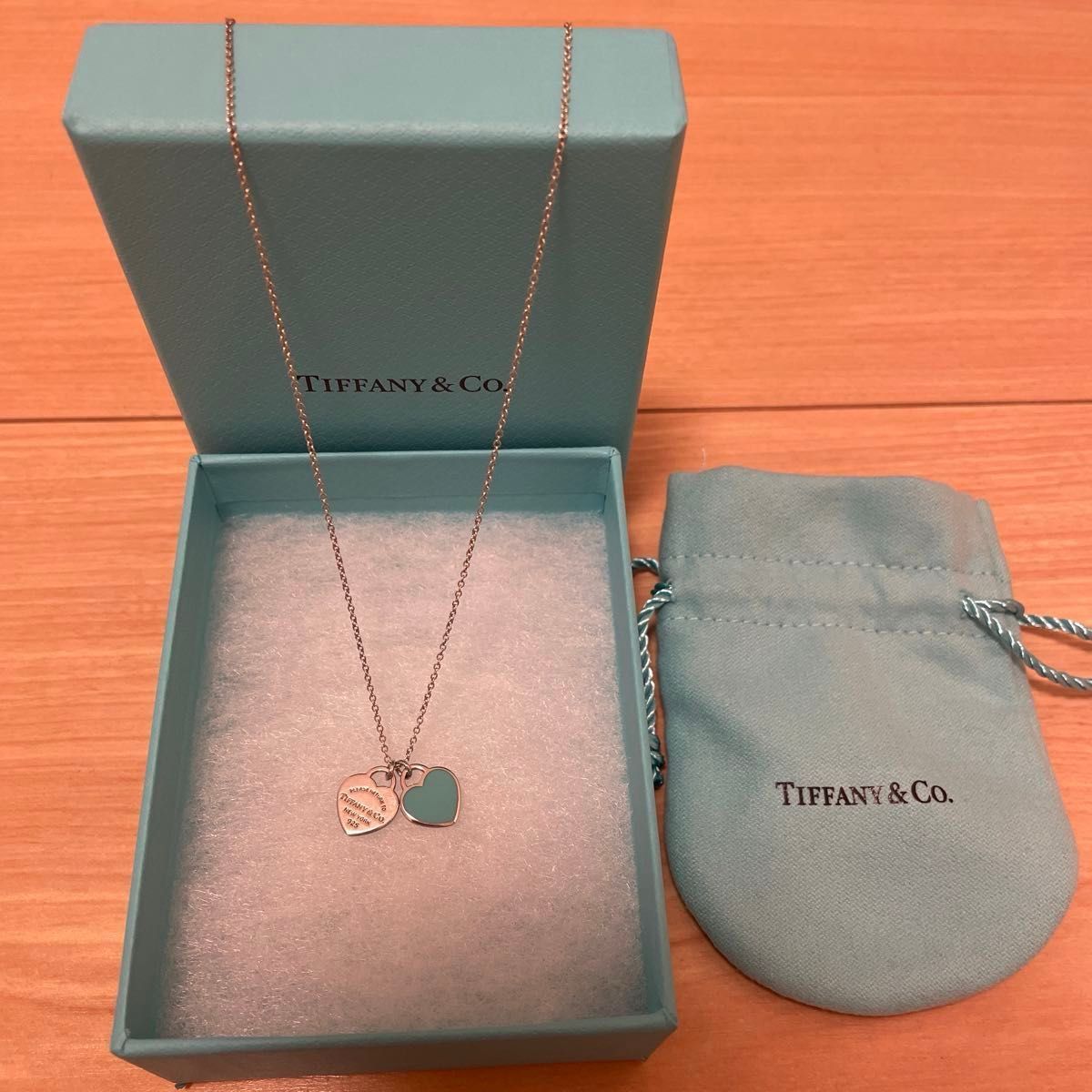 ティファニー TIFFANY ブルー ダブル ハート タグ ペンダント ティファニー TIFFANY ブルー ダブル ハート タグ ペンダント