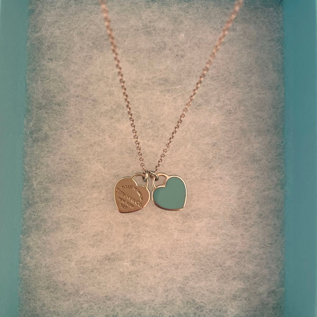 ティファニー TIFFANY ブルー ダブル ハート タグ ペンダント ティファニー TIFFANY ブルー ダブル ハート タグ ペンダント