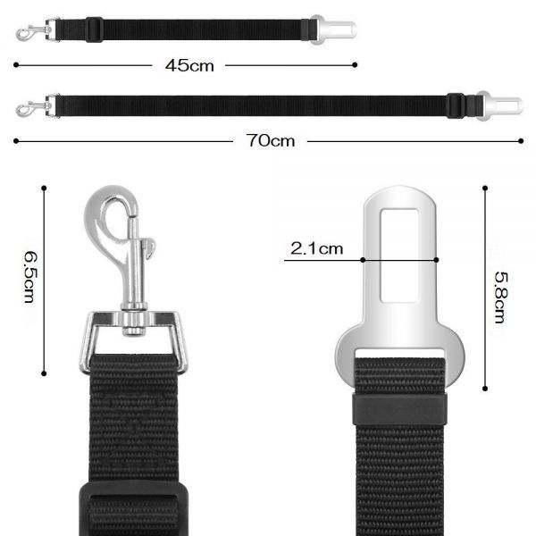 ペット用シートベルト 愛犬を守る 安全ベルト 簡単装着 差込口に繋げるだけ 長さ調節可能 車専用 ペット用 （ブラック）_画像2