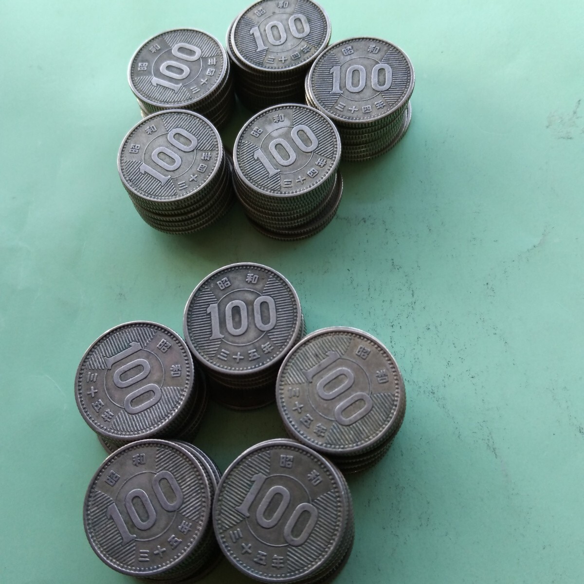  old 100 jpy silver coin ..100 sheets large discharge 