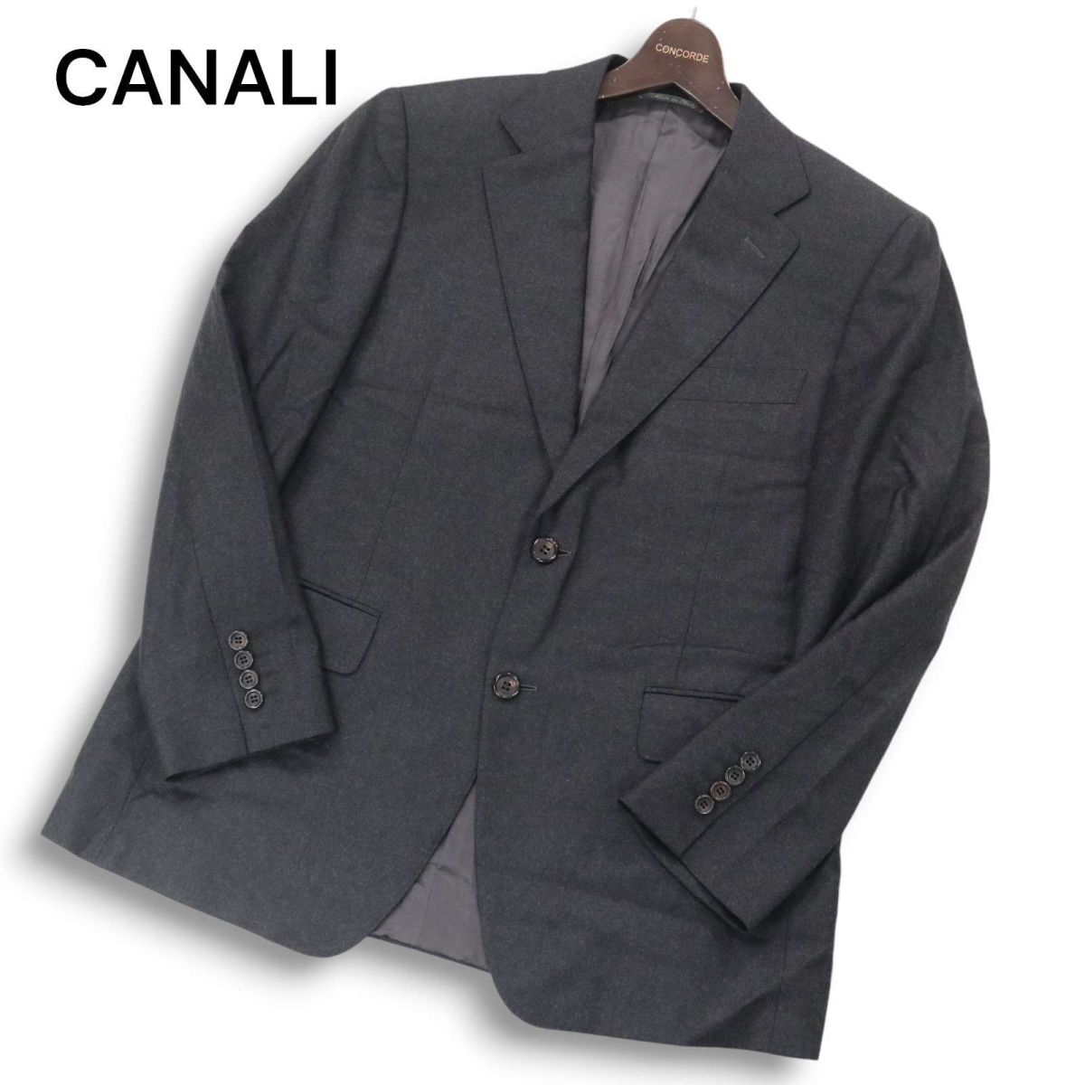 イタリア製★ CANALI カナーリ 秋冬★ ウール 2B テーラード ジャケット Sz.46　メンズ グレー　I4T02622_8#N