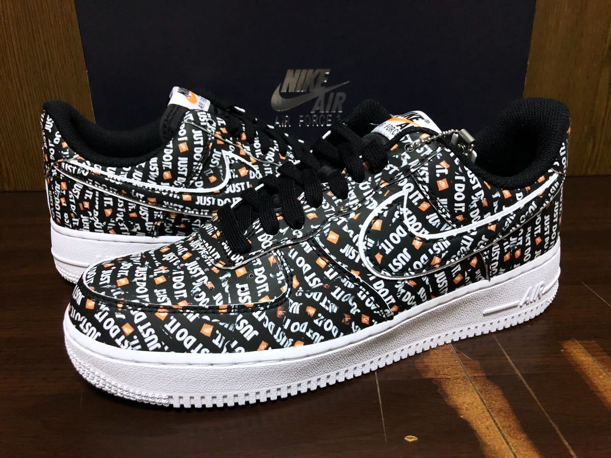 18年製 NIKE AIR FORCE 1 LV8 JDI ナイキ エアフォース ローカット AF1 JUST DO IT SWOOSH 【AO6296-001】グラフィック ブラック 黒 US8_画像1