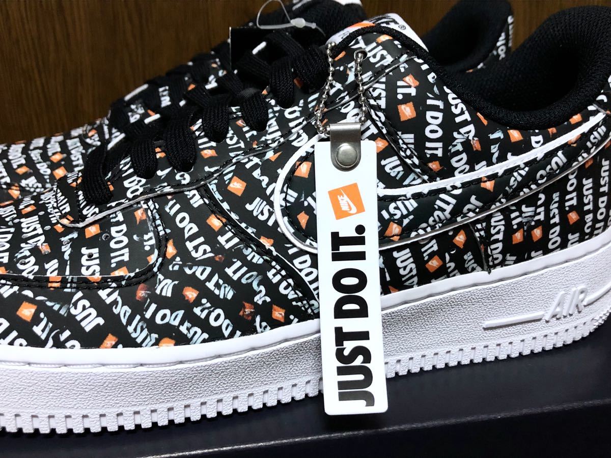 18年製 NIKE AIR FORCE 1 LV8 JDI ナイキ エアフォース ローカット AF1 JUST DO IT SWOOSH 【AO6296-001】グラフィック ブラック 黒 US8_画像5