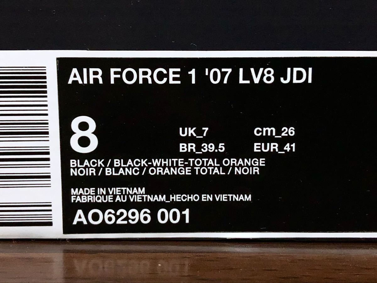 18年製 NIKE AIR FORCE 1 LV8 JDI ナイキ エアフォース ローカット AF1 JUST DO IT SWOOSH 【AO6296-001】グラフィック ブラック 黒 US8_画像9
