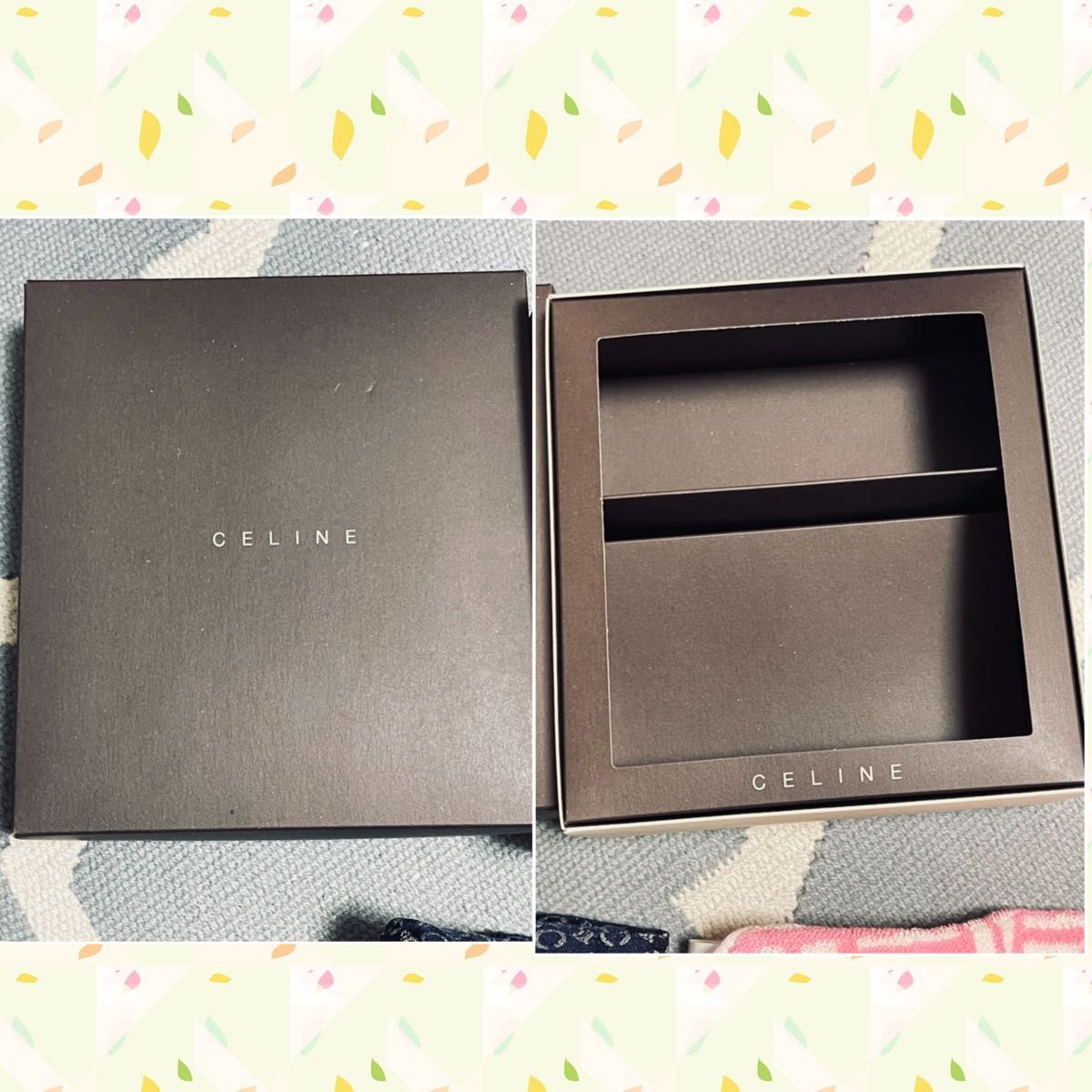 新品 未使用 箱付き セリーヌ ポーチ ハンカチ セット CELINE 新品 未使用 箱付き セリーヌ ポーチ ハンカチ セット CELINE