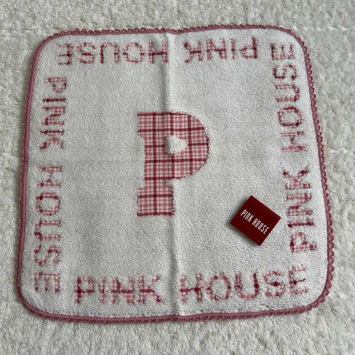 【未使用】PINK HOUSE ピンクハウス ハンカチ 2枚セット 新品タグ付き】PINKHOUSE ピンクハウス タオルハンカチ 2枚