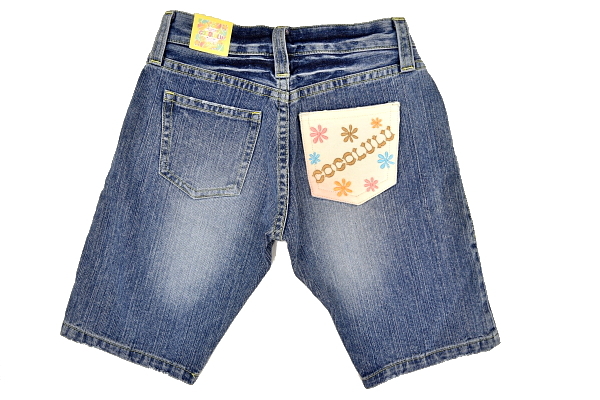 J-8693* new goods *COCOLULU Cocolulu * spring summer direction .hige length .. Vintage & crash processing design pocket dark blue Denim shorts 